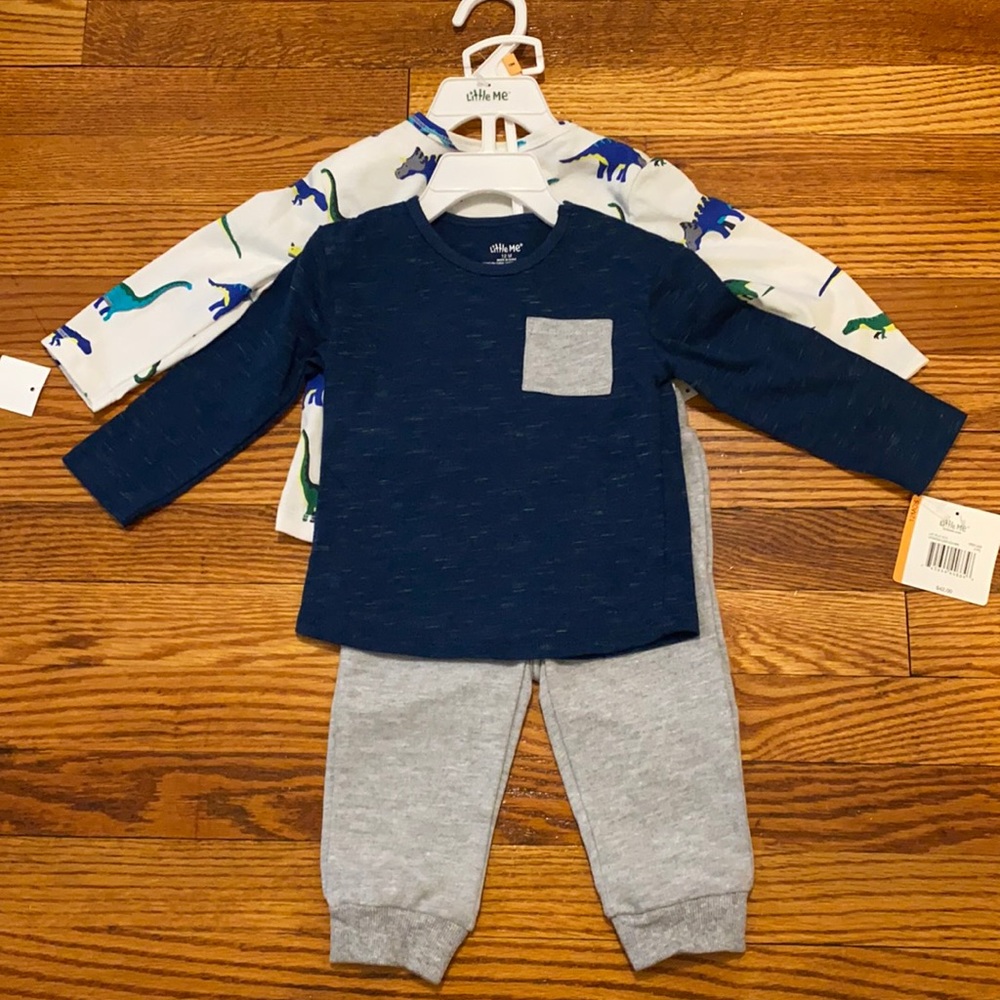 NWT Little Me 3 pc dinosaur set